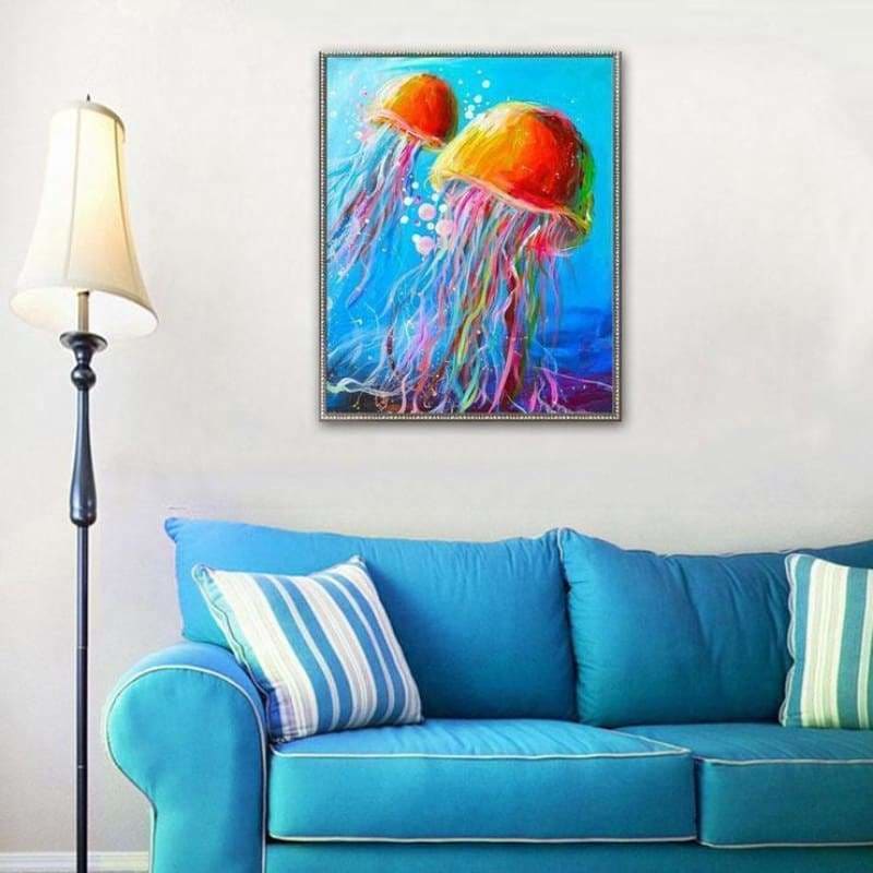 Full Drill - 5D DIY Diamond Painting Kits Colorful Jellyfish