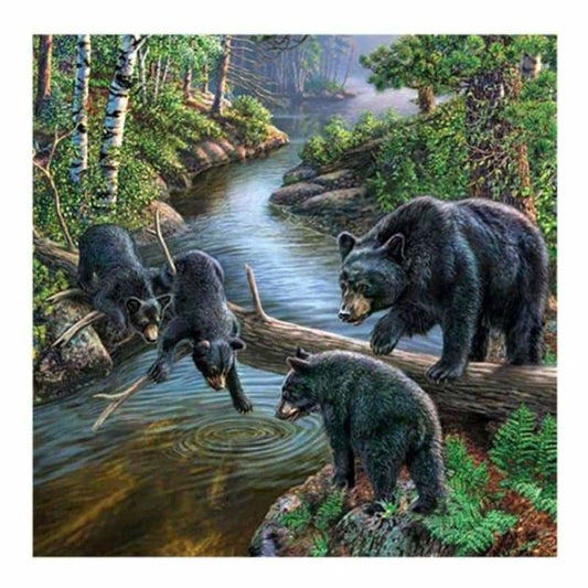 Full Drill - 5D DIY Diamond Painting Kits Family Bear
