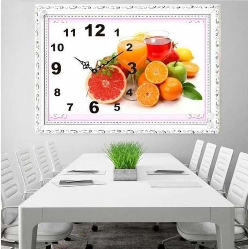 Full Drill - 5D DIY Diamond Painting Kits Fruit Clock - 4