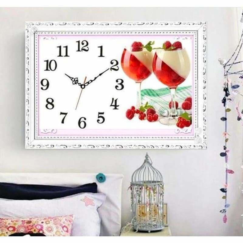 Full Drill - 5D DIY Diamond Painting Kits Fruit Goblet Clock