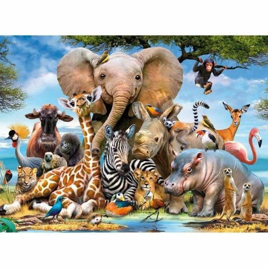 Full Drill - 5D DIY Diamond Painting Kits Happy Jungle Wildlife Animals - NEEDLEWORK KITS