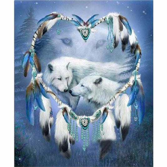 Full Drill - 5D DIY Diamond Painting Kits Loving White Wolf