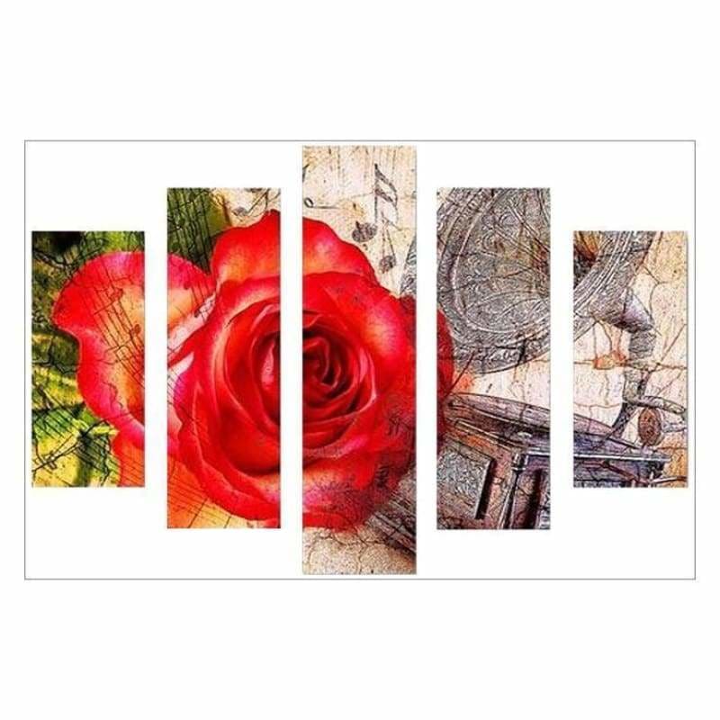 Full Drill - 5D DIY Diamond Painting Kits Multi Panel Rose -