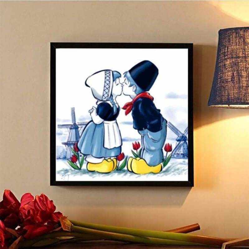 Full Drill - 5D Diy Diamond Painting Kits People In Love Cute Cartoon - NEEDLEWORK KITS