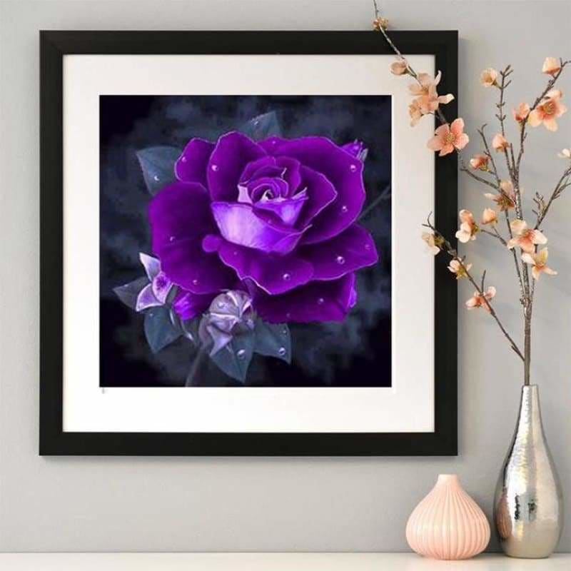 Full Drill - 5D DIY Diamond Painting Kits Pretty Purple Rose