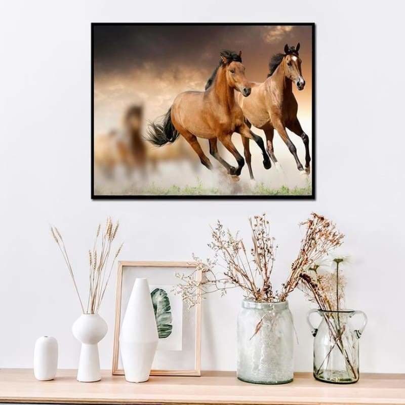 Full Drill - 5D DIY Diamond Painting Kits Running Horses - 3