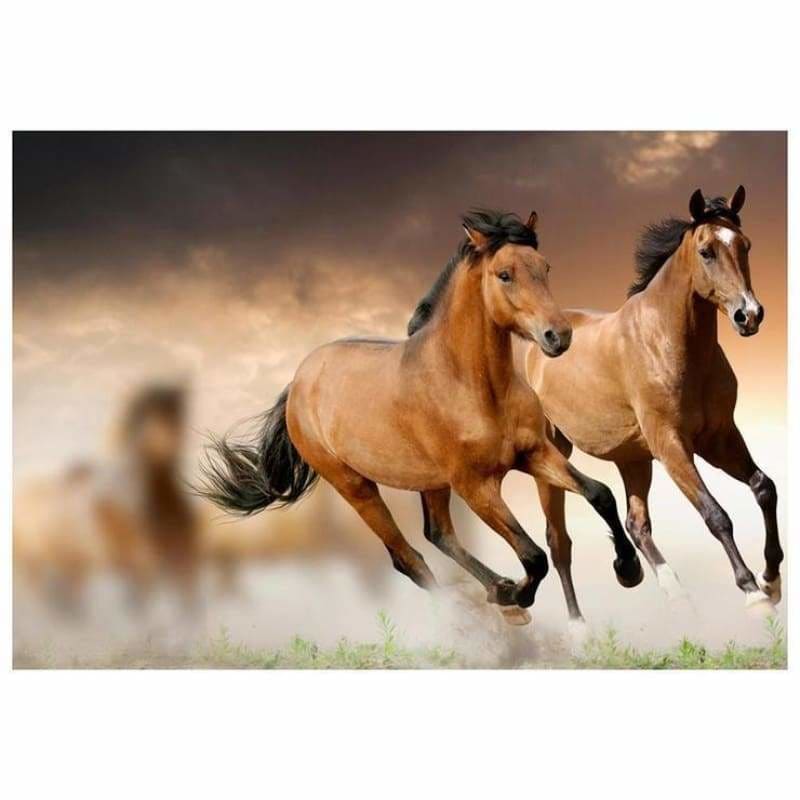 Full Drill - 5D DIY Diamond Painting Kits Running Horses - 3