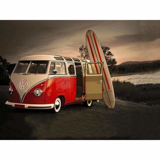 Full Drill - 5D DIY Diamond Painting Kits Seaside Bus
