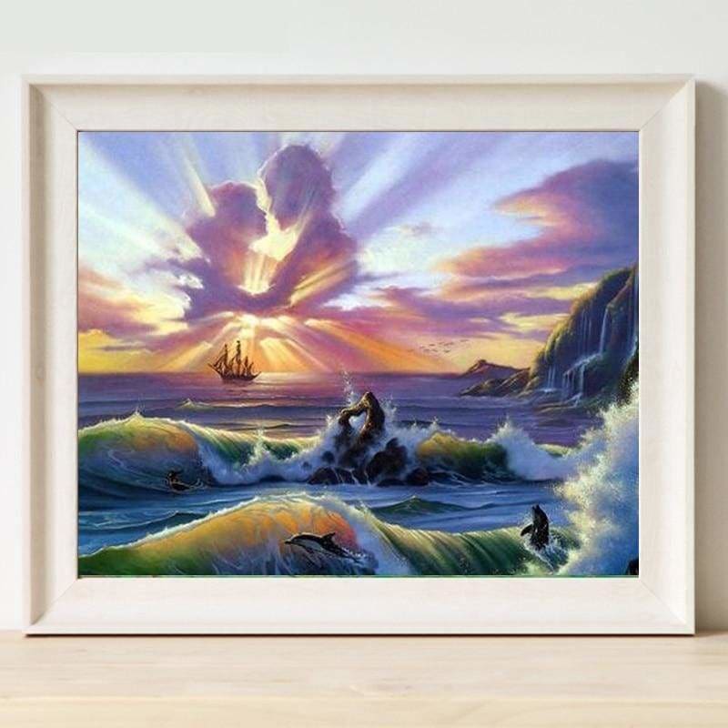 Full Drill - 5D DIY Diamond Painting Kits Seaside Sky Lovers