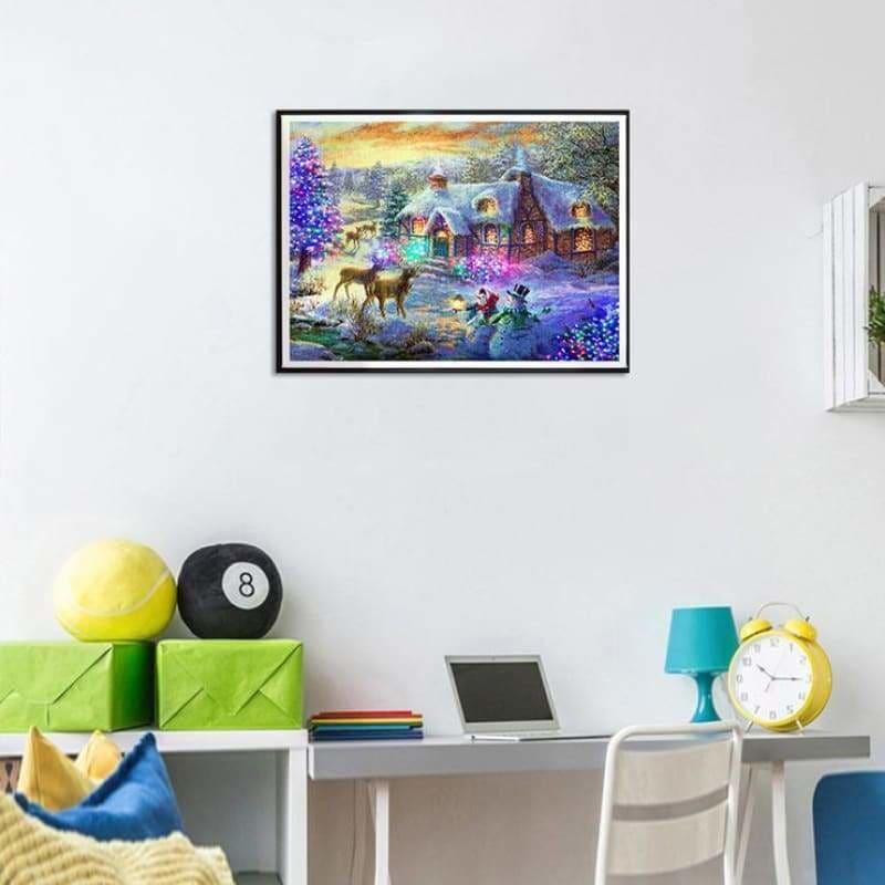 Full Drill - 5D DIY Diamond Painting Kits Snowy Cottage In 