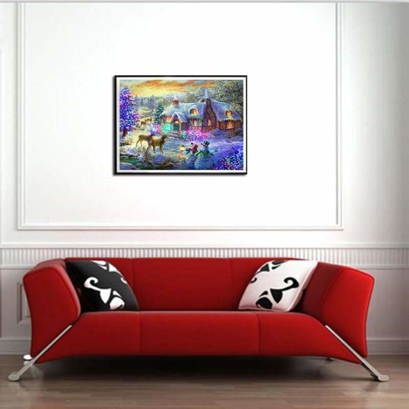 Full Drill - 5D DIY Diamond Painting Kits Snowy Cottage In 