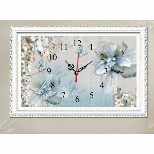 Full Drill - 5D DIY Diamond Painting Kits Wall Flower Clock 