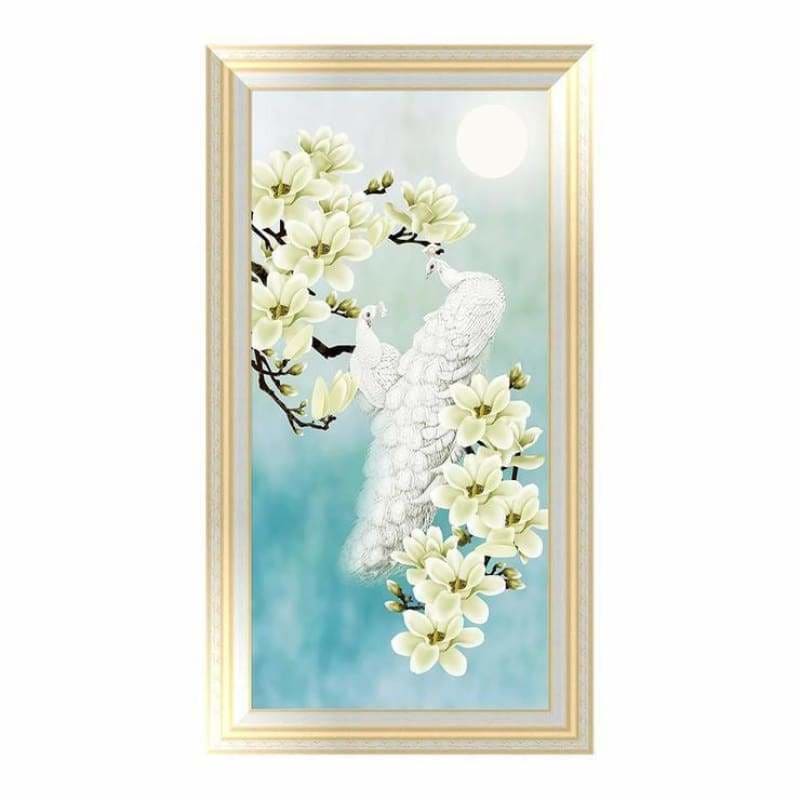 Full Drill - 5D DIY Diamond Painting Kits White Peacock and 