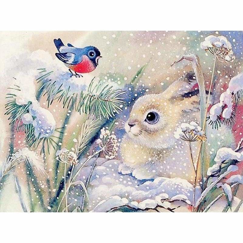 Full Drill - 5D DIY Diamond Painting Kits Winter Rabbit Bird