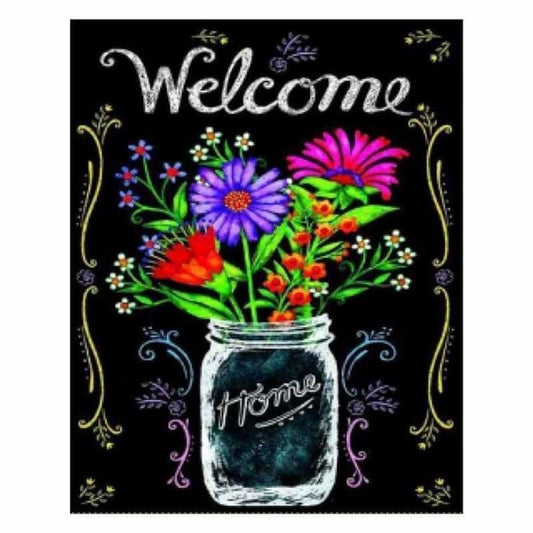 Full Drill - 5D DIY Diamond Painting Welcome Home Blackboard