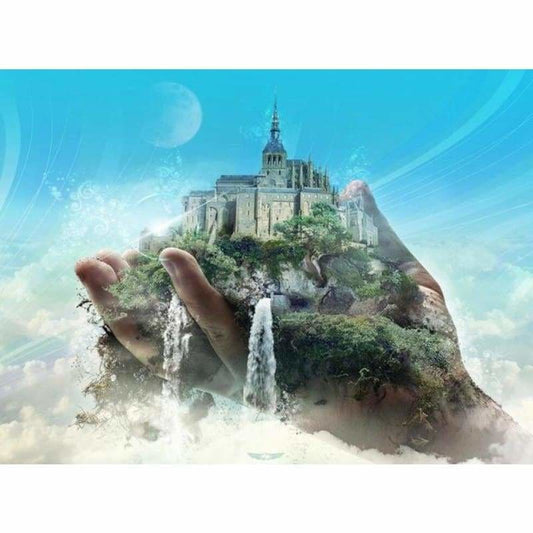 Full Drill - 5D DIY Diamond Painting Kits Fantasy Castle in Hand - NEEDLEWORK KITS