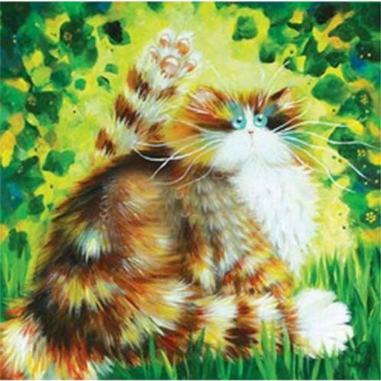 Full Drill Square Popular Funny Cat Full Drill - 5D DIY 