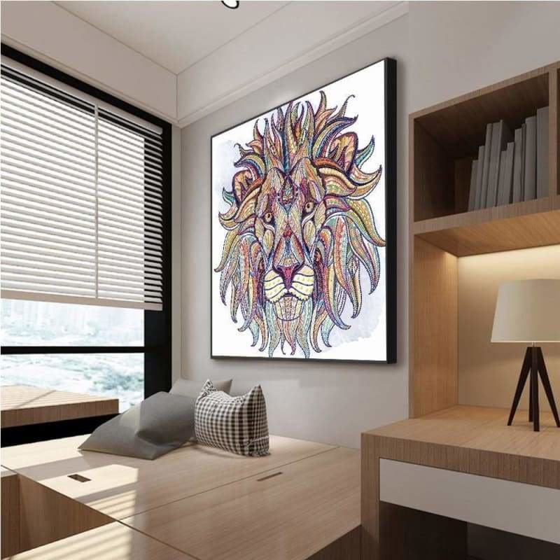 Full Drill - 5D DIY Diamond Painting Kits Cartoon Colorful Lion - NEEDLEWORK KITS