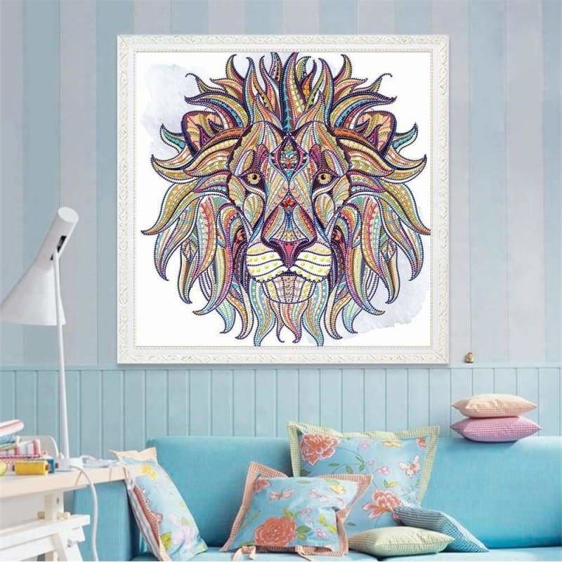 Full Drill - 5D DIY Diamond Painting Kits Cartoon Colorful Lion - NEEDLEWORK KITS