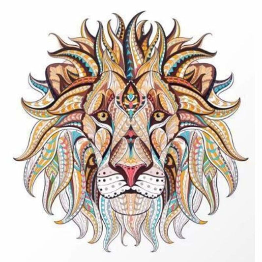 Full Drill - 5D DIY Diamond Painting Kits Cartoon Colorful Lion - NEEDLEWORK KITS