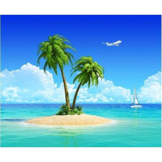 Full Drill - 5D DIY Diamond Painting Kits Beach Hawaii Summer Scene - NEEDLEWORK KITS