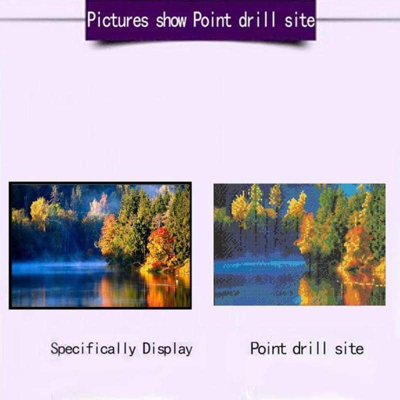 Full Drill - 5D DIY Diamond Painting Kits Charming Autumn Forest Clear Lake - NEEDLEWORK KITS