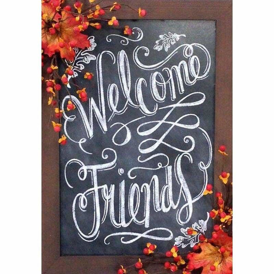 Hot Sale Letters Welcome Blackboard Full Drill - 5D Diy