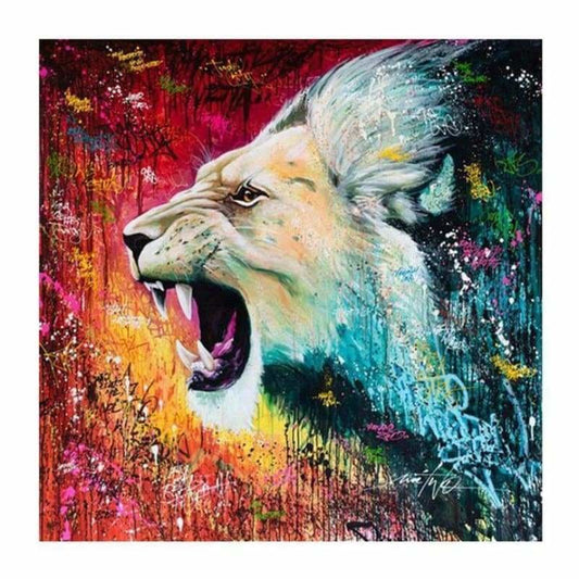 Full Drill - 5D DIY Diamond Painting Kits Watercolor Roaring Lion - NEEDLEWORK KITS