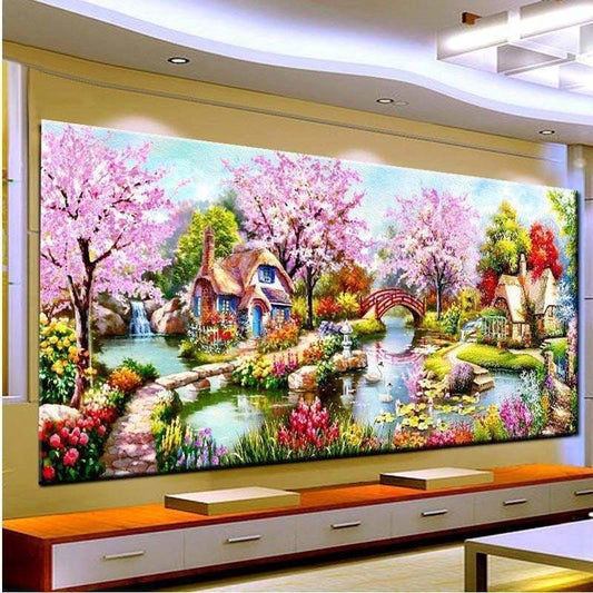 Landscape Tree Large Sizes Wall Decoration Full Drill - 5D