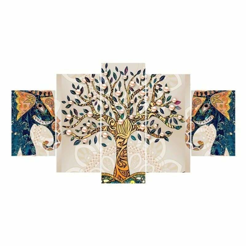 Full Drill - 5D DIY Diamond Painting Kits Multi Panel Cartoon Tree - NEEDLEWORK KITS