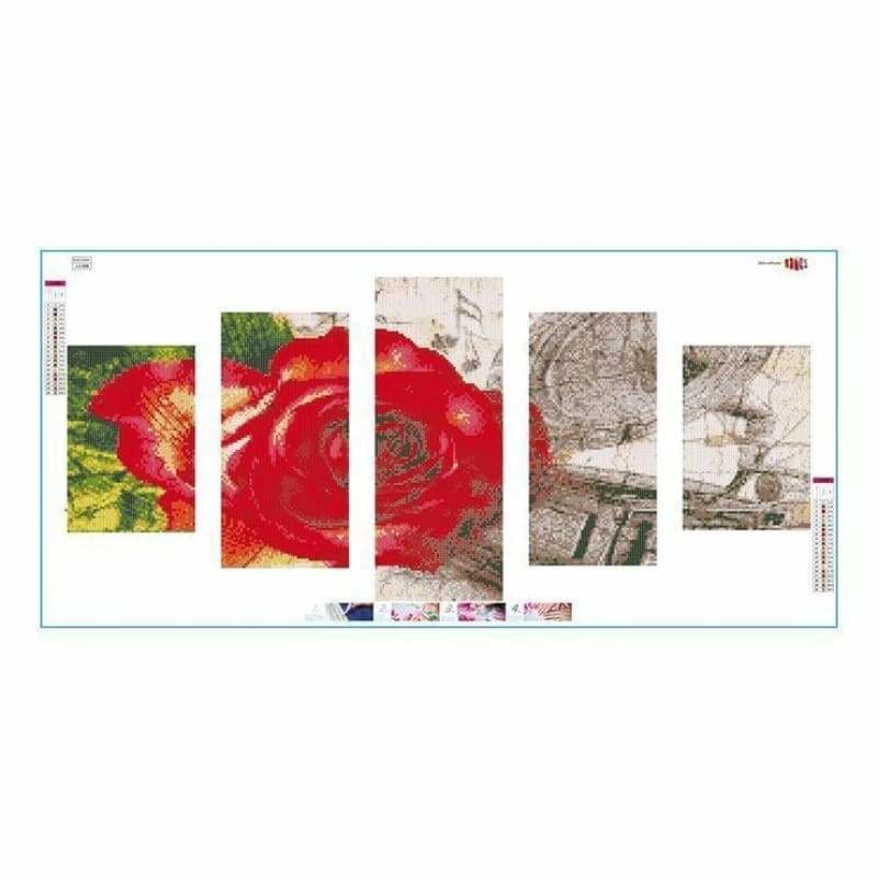 Full Drill - 5D DIY Diamond Painting Kits Multi Panel Rose - NEEDLEWORK KITS