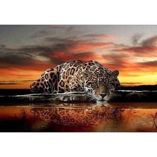 Leopard at sunset - Full Drill Diamond Painting - Special