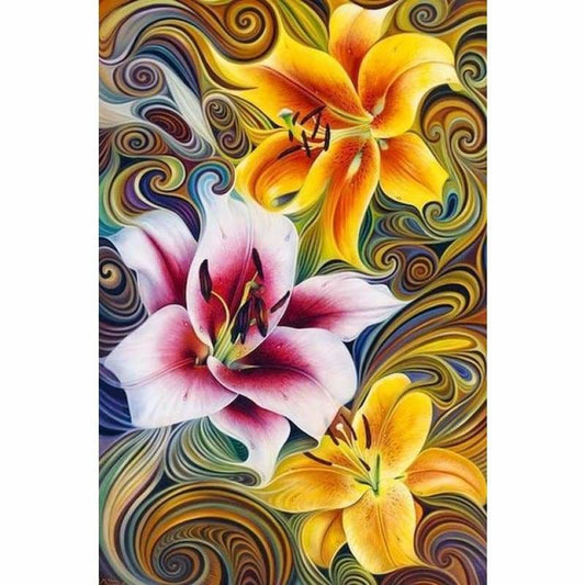 Modern Art Colorful Abstract Flower Pattern Full Drill - 5D