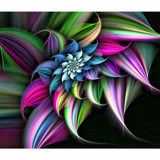 Modern Art Colorful Abstract Flower Pattern Full Drill - 5D