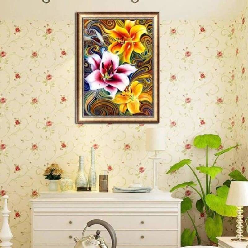 Modern Art Colorful Abstract Flower Pattern Full Drill - 5D 