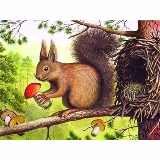 Modern Art Full Square Drill Squirrel Full Drill - 5D Diy