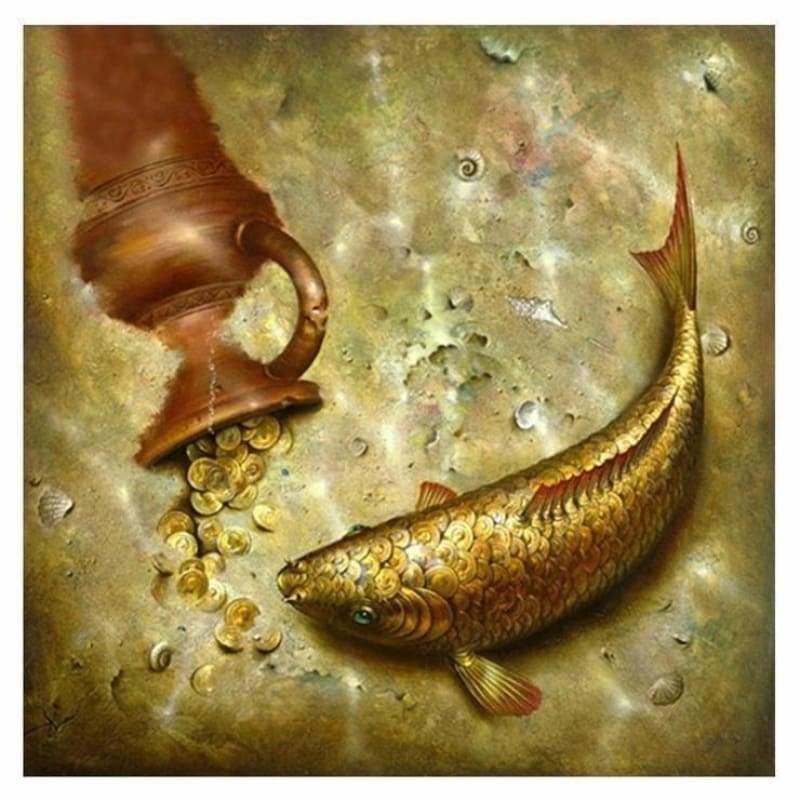 Full Drill - 5D DIY Diamond Painting Kits Cartoon Gold Fish - NEEDLEWORK KITS