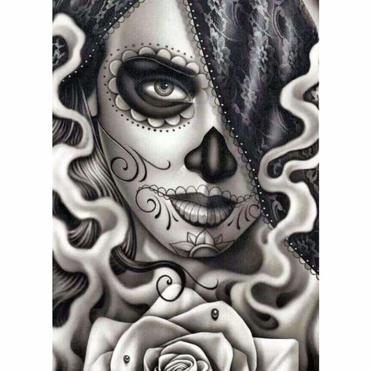 Modern Art Skull Girl Full Drill - 5D Diy Diamond Painting