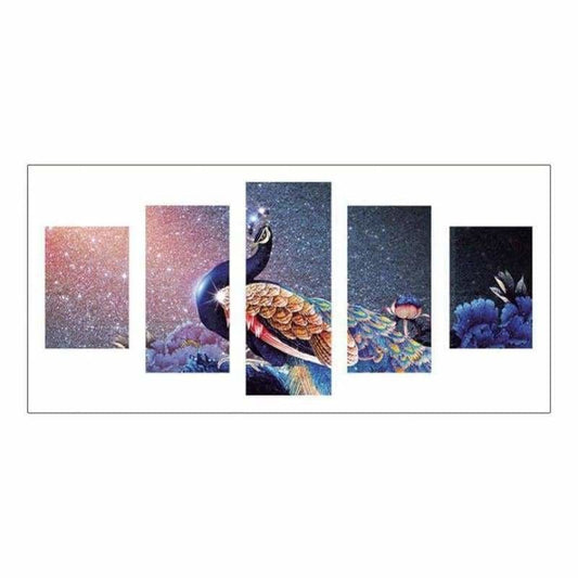 Full Drill - 5D DIY Diamond Painting Kits Multi Panel Beautiful Peacock - NEEDLEWORK KITS