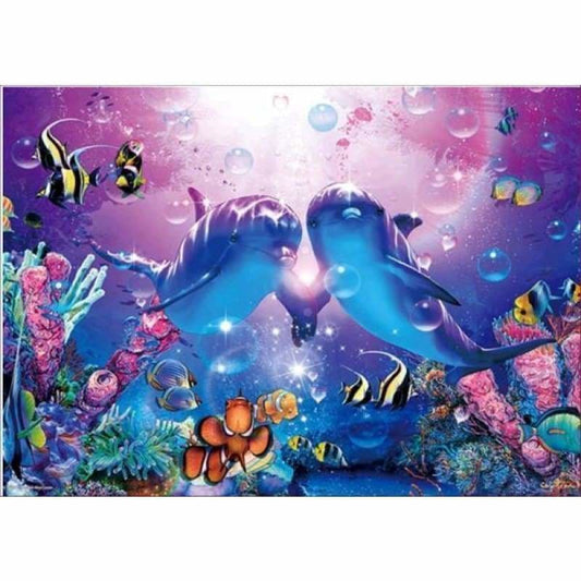 Full Drill - 5D DIY Diamond Painting Kits Animal Dolphin Douple Fishes - NEEDLEWORK KITS
