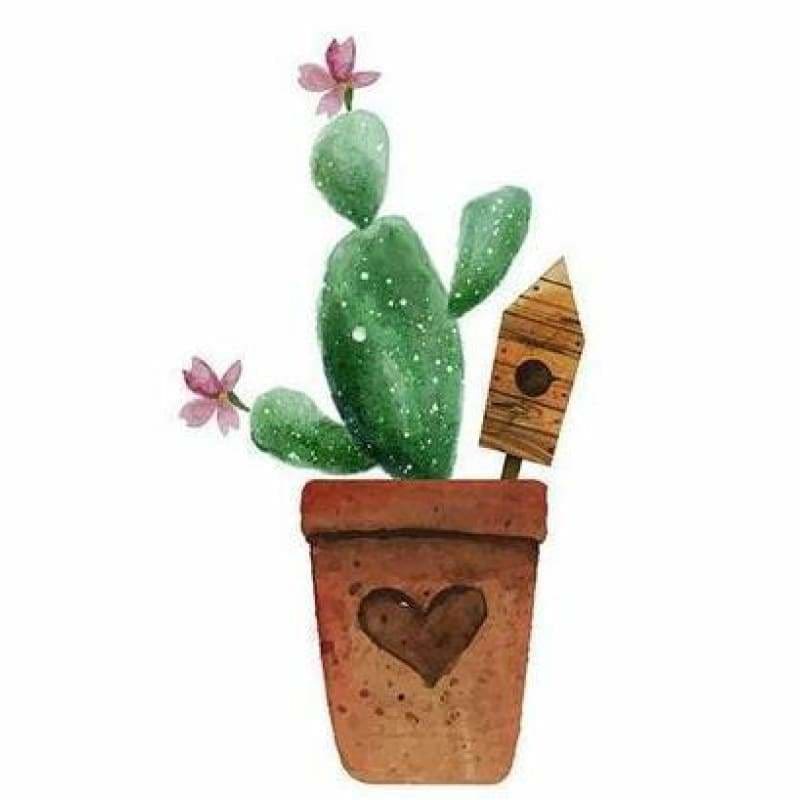 Full Drill - 5D DIY Diamond Painting Kits Artistic Cartoon Cactus - NEEDLEWORK KITS