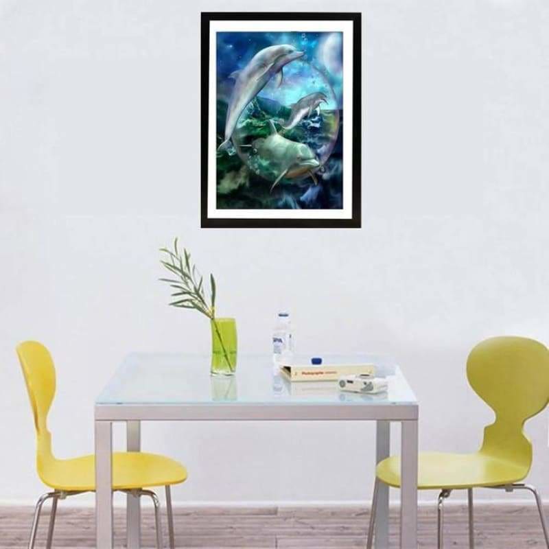 Full Drill - 5D DIY Diamond Painting Kits Fantasy Dream Dolphins - NEEDLEWORK KITS