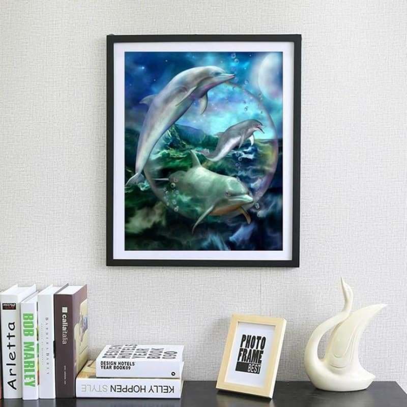 Full Drill - 5D DIY Diamond Painting Kits Fantasy Dream Dolphins - NEEDLEWORK KITS