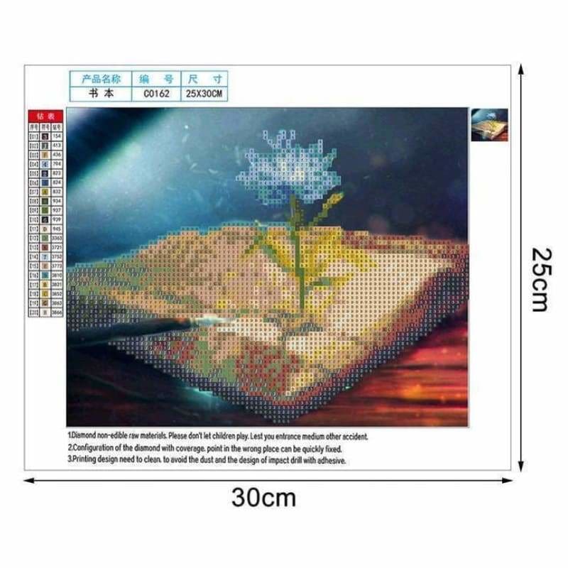 Full Drill - 5D DIY Diamond Painting Kits Fantasy Mystical Book Flower - NEEDLEWORK KITS