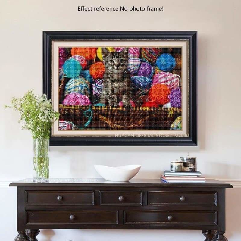 New Hot Sale Cat And Colorful Yarn Ball Full Drill - 5D Diy 