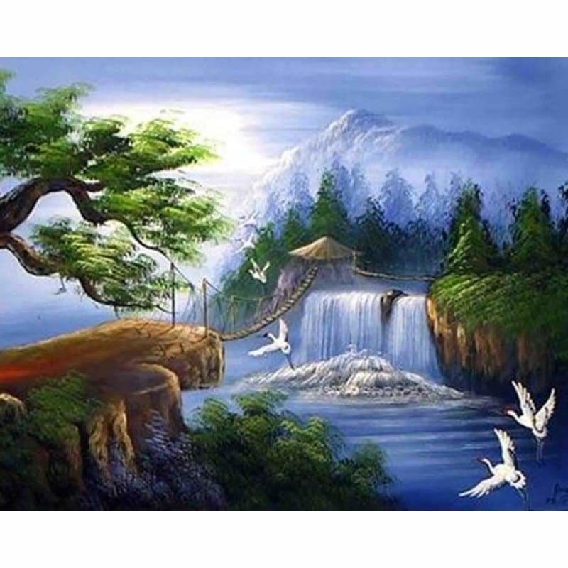 New Hot Sale Decor Landscape Waterfalls Mountain Full Drill 