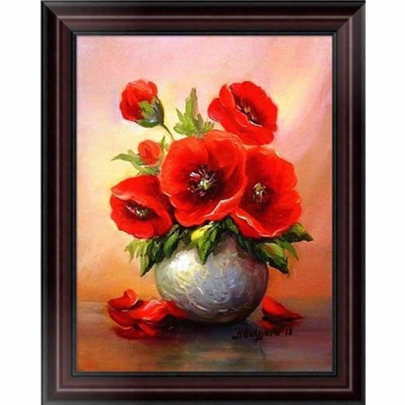New Hot Sale Decor Red Flower Full Drill - 5D Diy Diamond 
