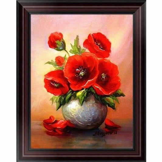 New Hot Sale Decor Red Flower Full Drill - 5D Diy Diamond 