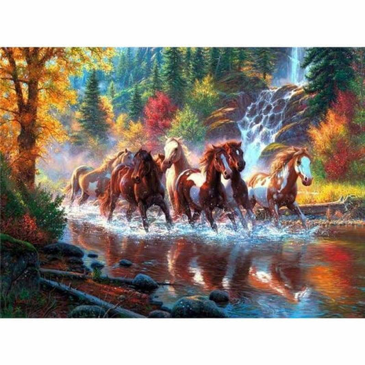 New Hot Sale Embroidery Animal Horse Full Drill - 5D Diy