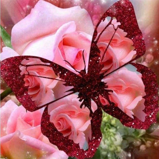New Hot Sale Flower Butterfly Full Drill - 5D Diy Diamond 